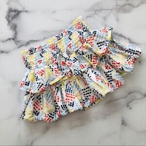 Splendid geometric print tiered skirt white red yellow blue